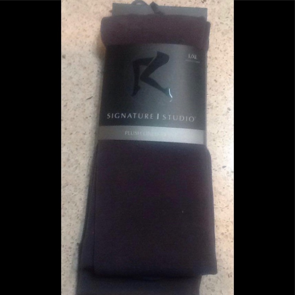 Signature Studio grey plush lined tights L/XL